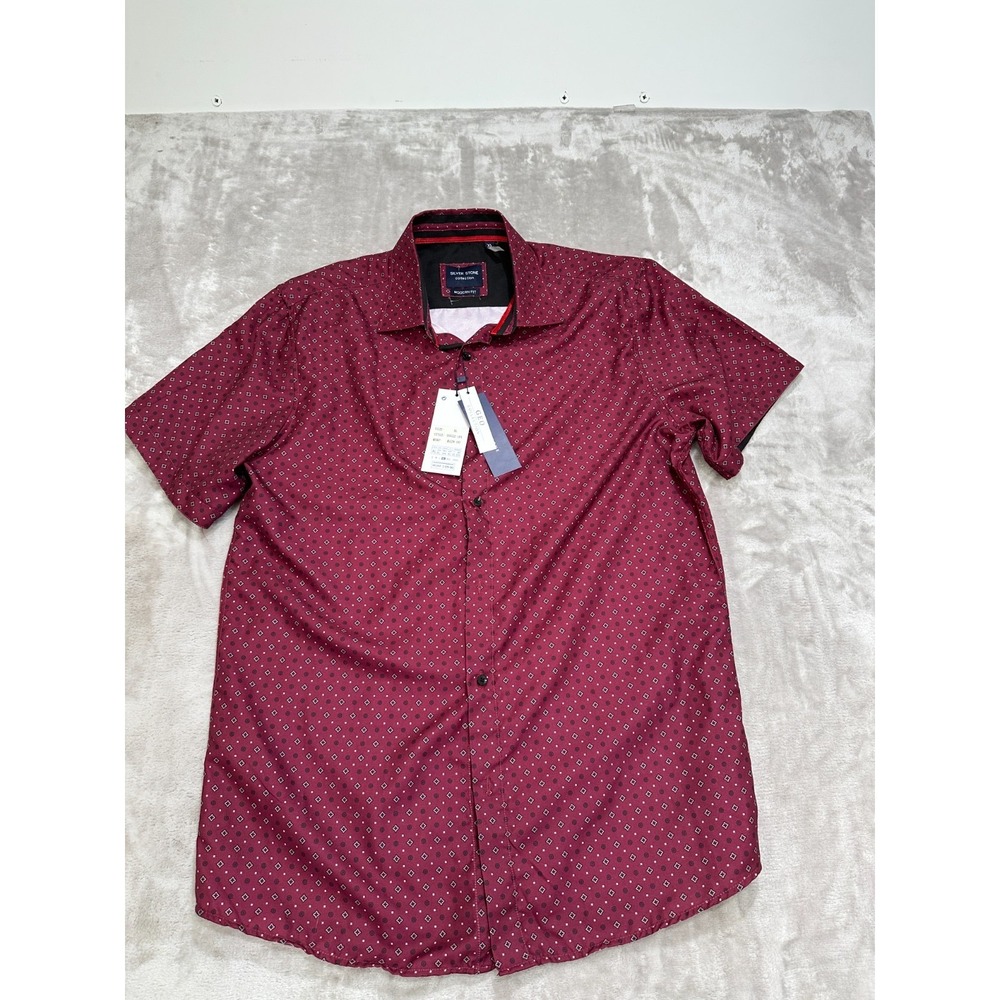 Silver Stone Collection Button Up Shirt Mens Size XL Short Sleeve Modern Fit NWT